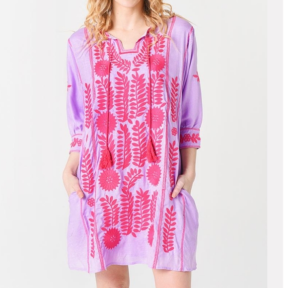 J. Marie Kennedy Embroidered Dress - Picture 1 of 11